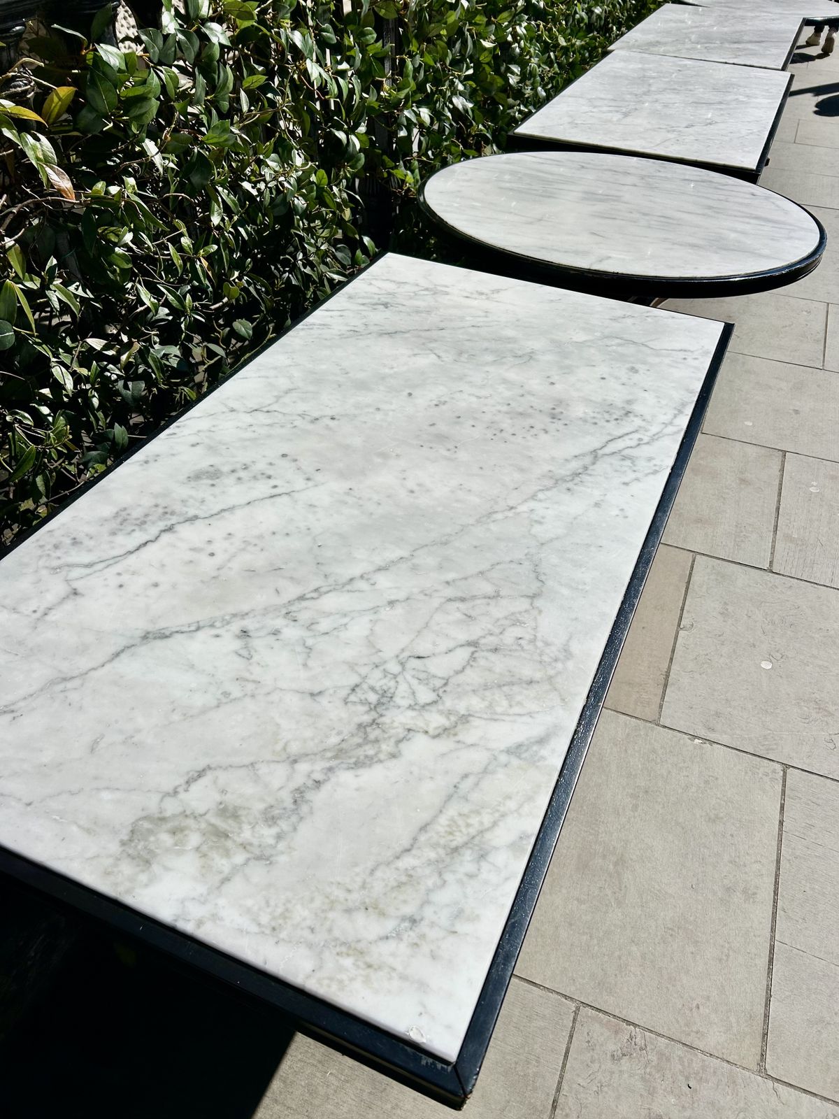 Marble & Black Wood Dining Tables – Bespoke From A High End London Hotel – Cafe/Restaurant/Bar/Home/Furniture photo 480.0