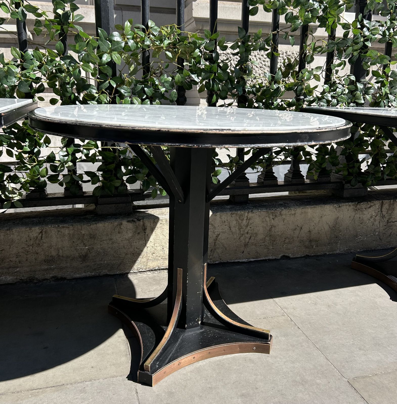 Furniture Marble & Black Wood Dining Tables – Bespoke From A High End London Hotel – Cafe/Restaurant/Bar/Home/Furniture photo
