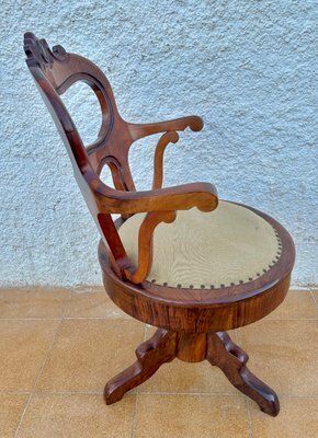 Antique Elizabethan Swivel Wooden Armchair, 1890s photo buy