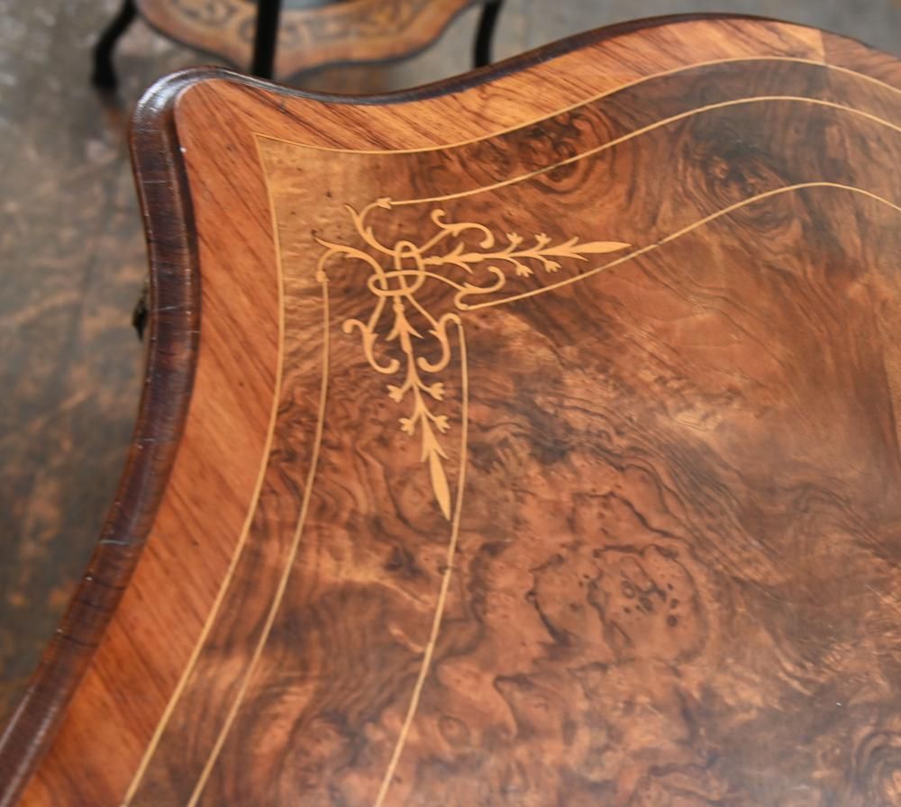 Victorian Centre Table Walnut Marquetry Inlaid 1860 photo Furniture
