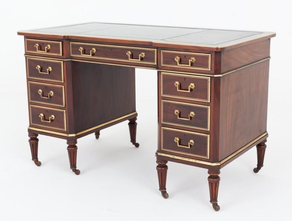 Victorian Pedestal Desk Mahogany 1870