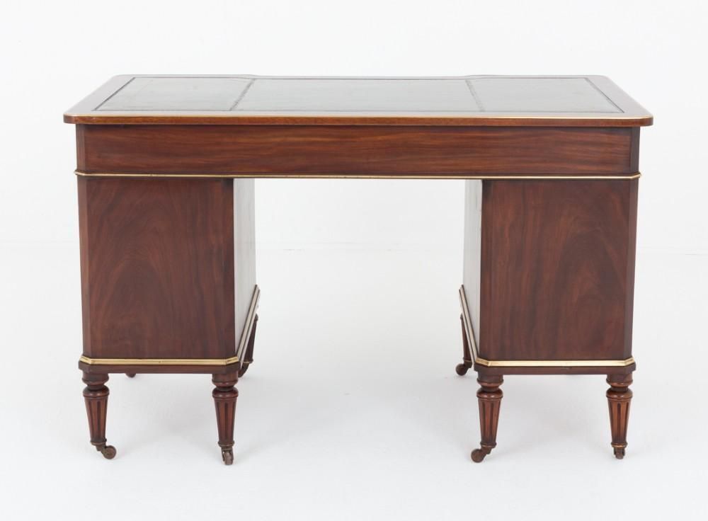 Victorian Pedestal Desk Mahogany 1870 photo Furniture