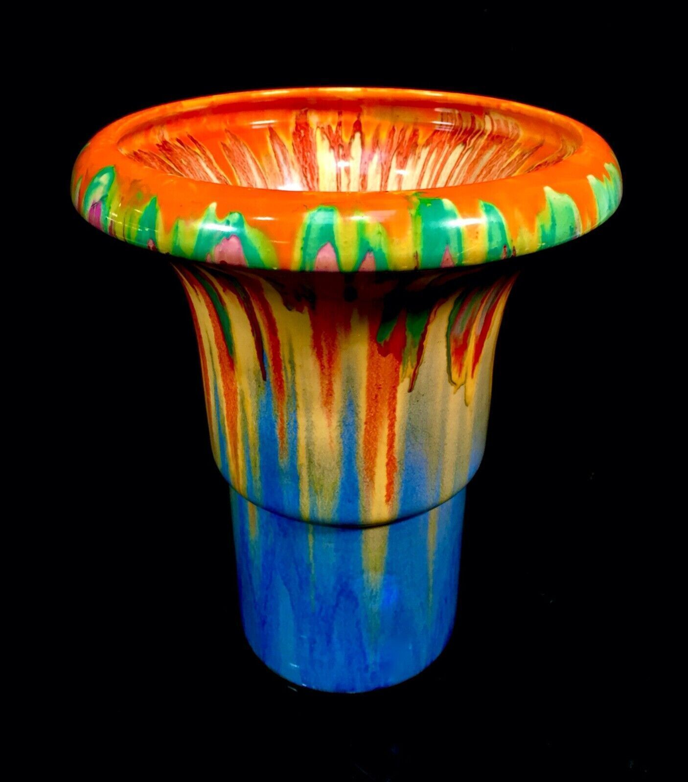 Antique Clarice Cliff   Delecia 375 Archaic Vase Art Deco Pottery Bizarre C1930