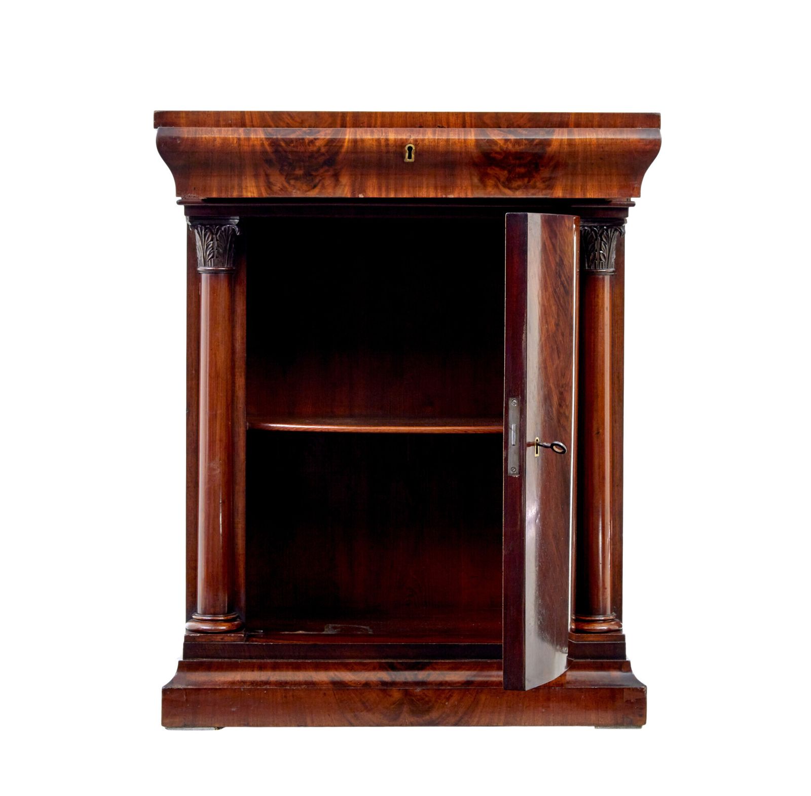 Mid 19th Century Danish Empire Mahogany Mirror On Cabinet photo furniture