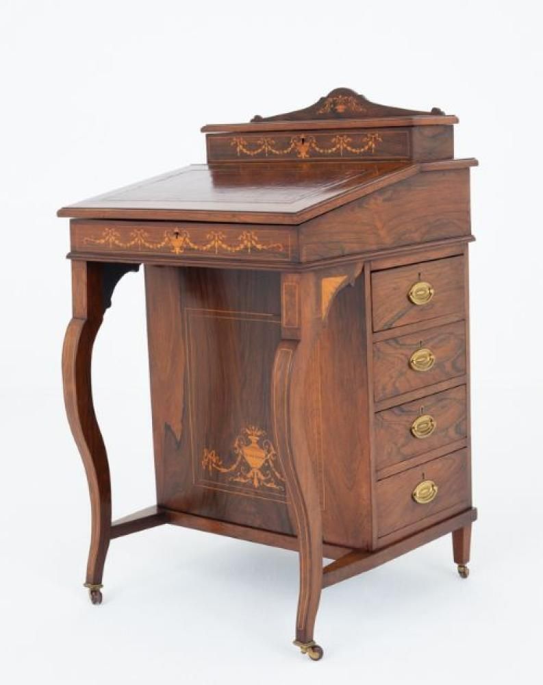 Sheraton Davenport Desk 1890 Mahogany Antique