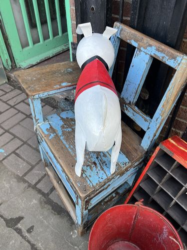 Large Metal Tin Plate Iron Bull Dog Figure 53x18x41cm photo vintage