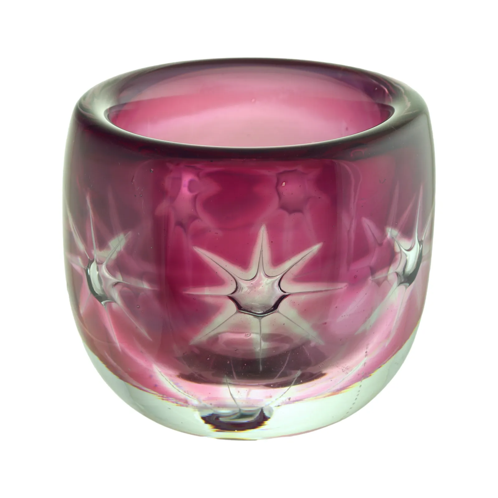 Wedgwood Glass Ronald Stennett Willson Ariel Vase Pink Stars