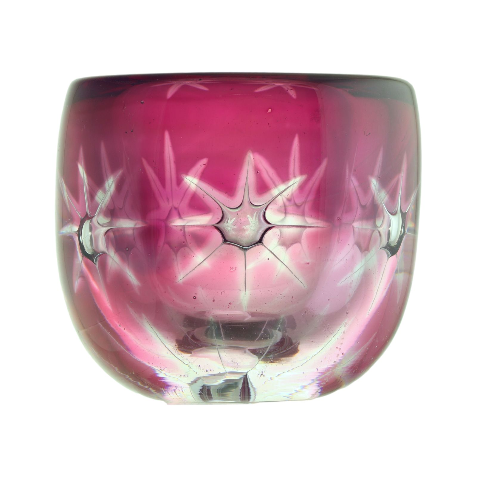 Wedgwood Glass Ronald Stennett Willson Ariel Vase Pink Stars photo for sale