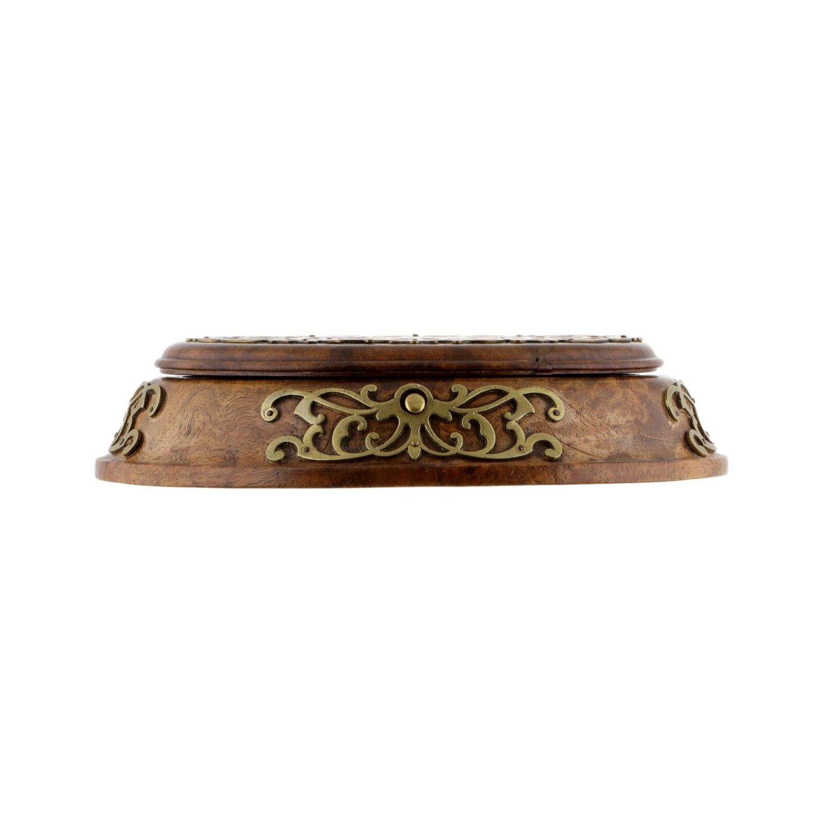 Antique English Oak & Brass Jewellery / Trinket Box photo Home Decor