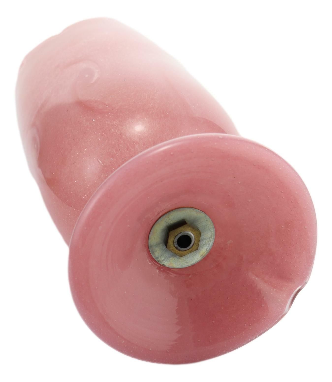 Pink Scottish Vasart Glass Tulip Lamp 10 5/8" (27cm) Tall photo Lighting