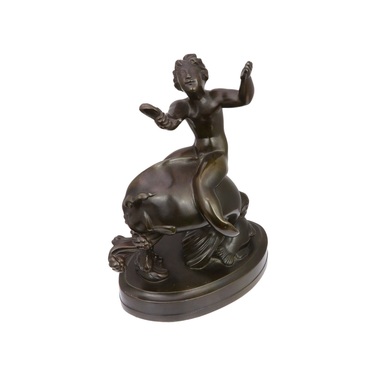 Just Andersen Denmark / Danish Art Deco Metal Merman & Fishes 2114