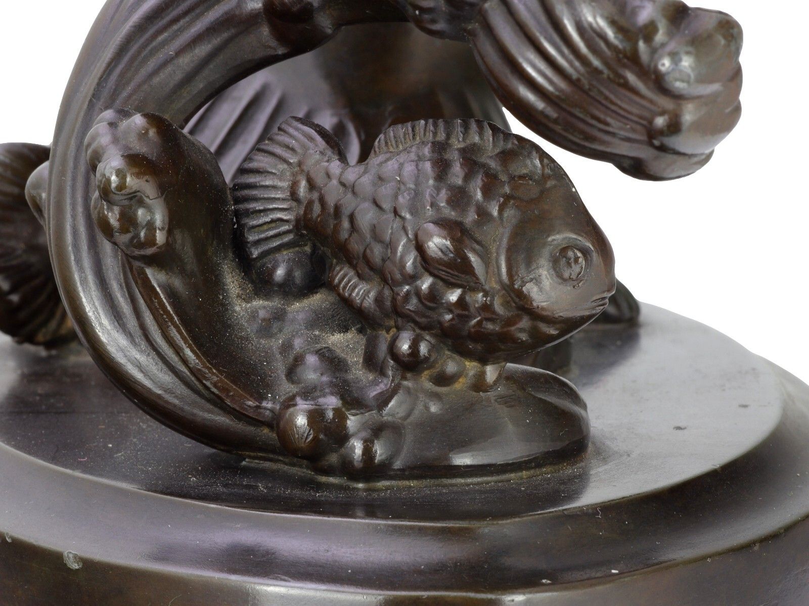 Just Andersen Denmark / Danish Art Deco Metal Merman & Fishes 2114 photo vintage