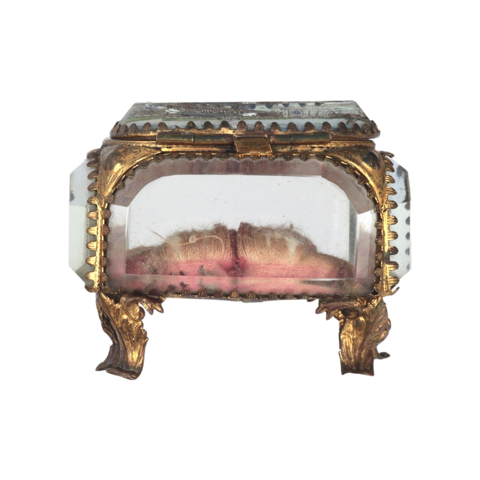 Antique Ormolu Gilt Jewellery Box Casket Souvenir Franco British Exhibition 1908 photo Home Decor