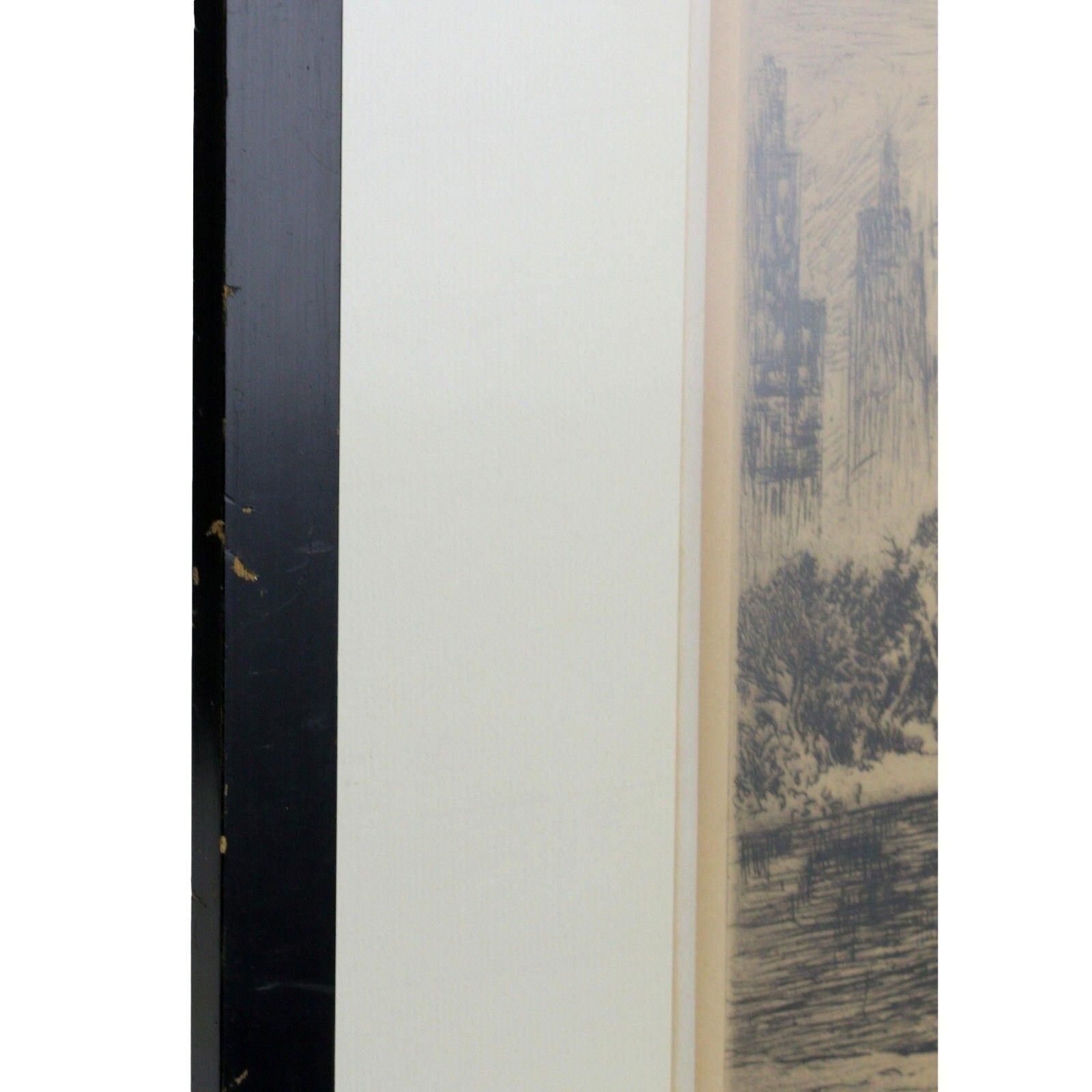 Nat Lowell Drypoint Etching Central Park South New York 1947 Signed Ltd Ed 250 photo vinterior