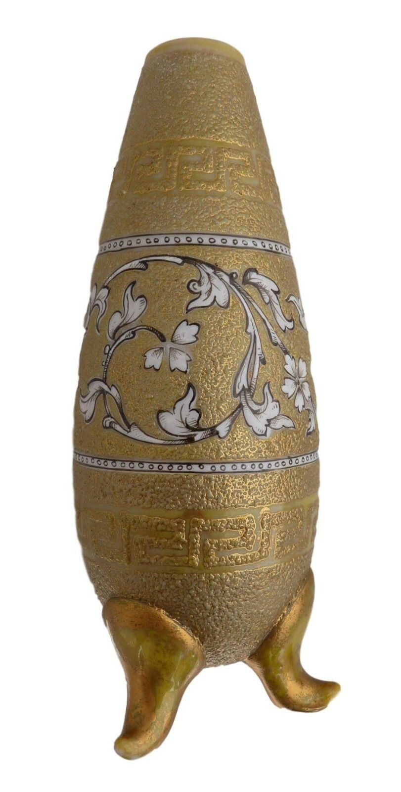 Yellow Cameo Glass Gilded Enameled Vase Possibly Thomas Webb 6 1/2" Tall C1900 photo furniture