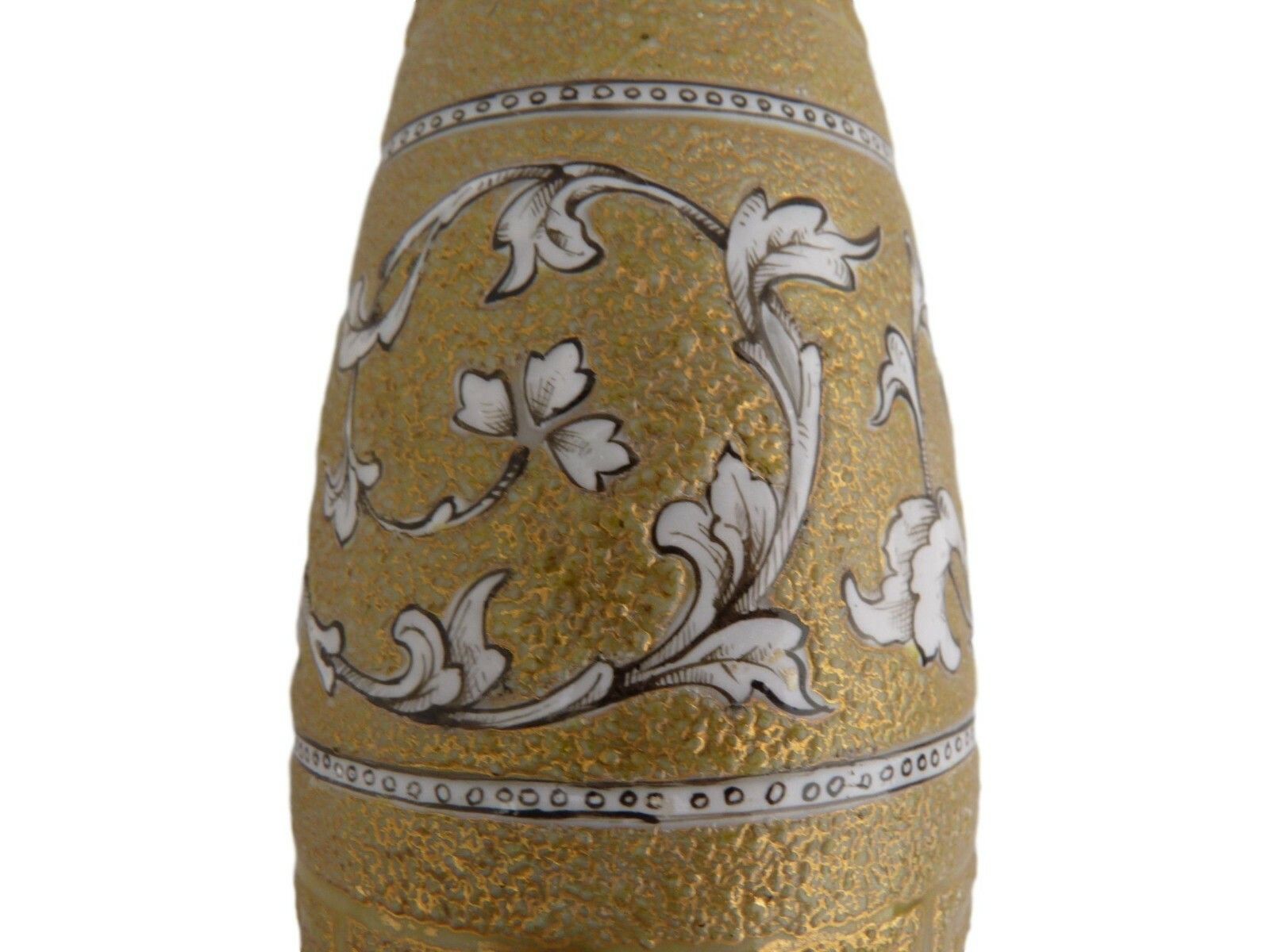 Yellow Cameo Glass Gilded Enameled Vase Possibly Thomas Webb 6 1/2" Tall C1900 photo Home Decor