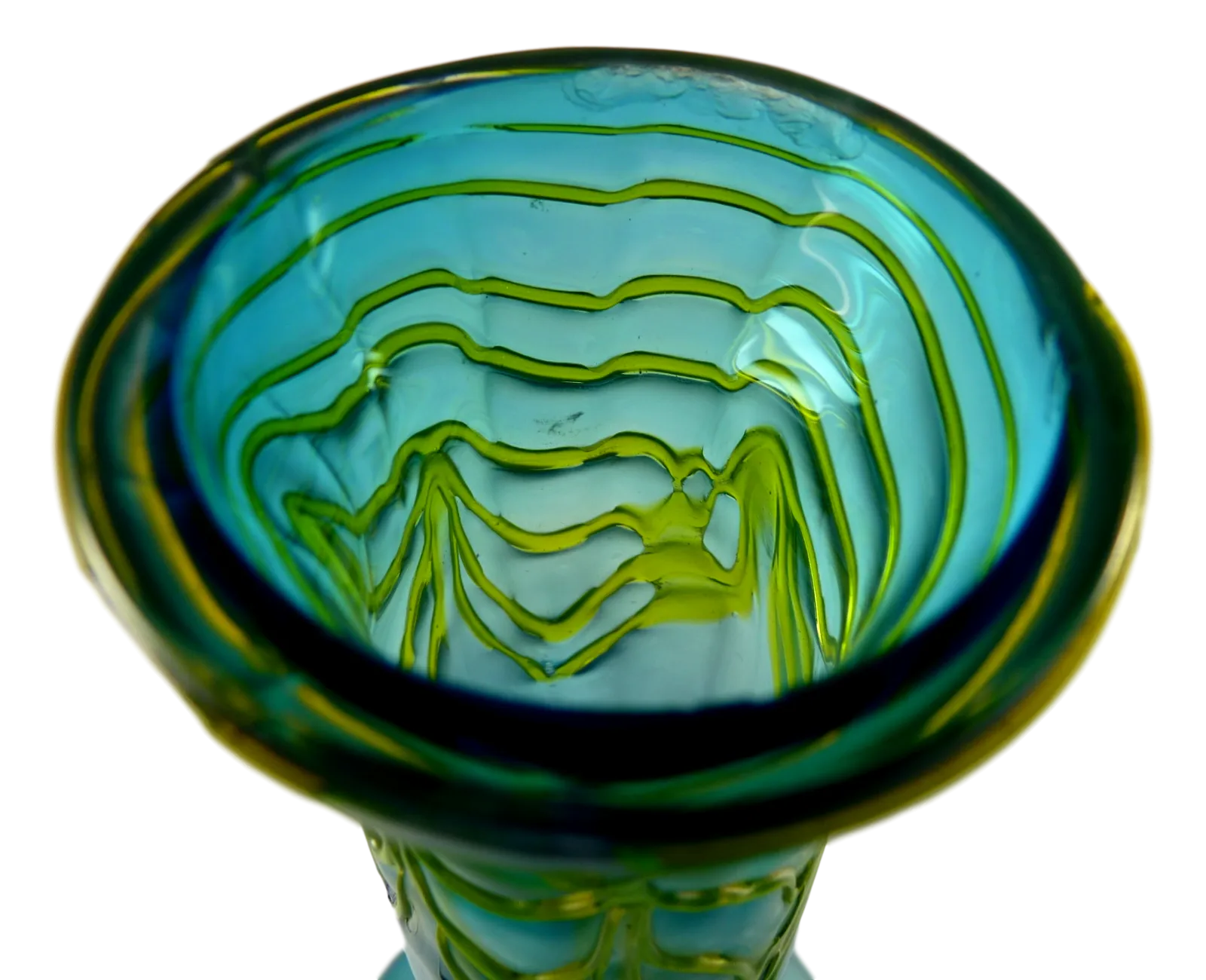 Pallme Konig Rare Pair Of Art Nouveau Iridescent Blue & Green Glass Vase photo vintage