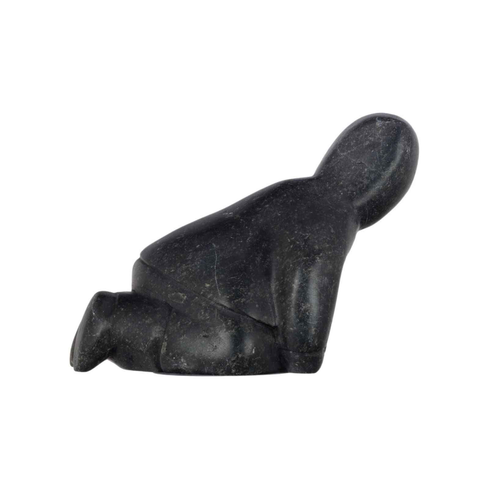 Vintage Inuit Eskimo Stone Carving Signed Inuit Inuit Wrestling A Seal photo Art