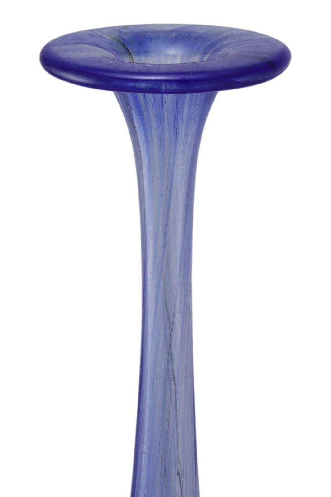 Isle Of Wight Glass Michael Harris Rare Blue Aurene Attenuated Bottle 18 3/8" photo vinterior