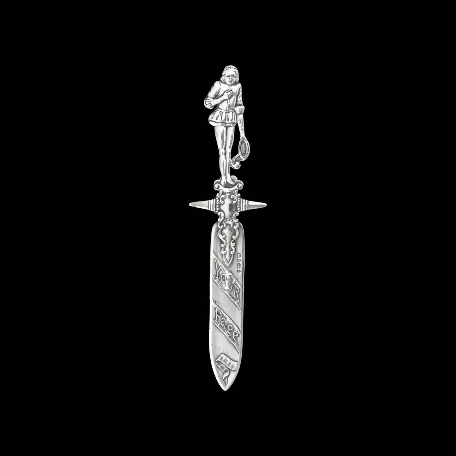 Antique Novelty Silver Bookmark Your Page J H Johnston / Andrew Barrett 1893 photo furniture