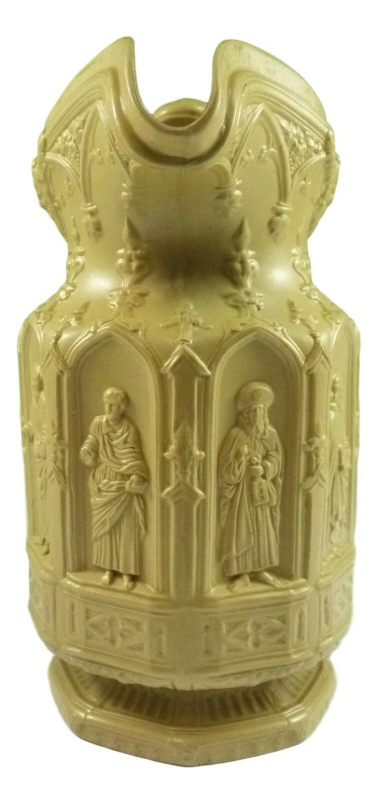 Antique Charles Meigh Apostle Relief Moulded Jug 7 3/4" Buff 1842 Gothic photo 125.0