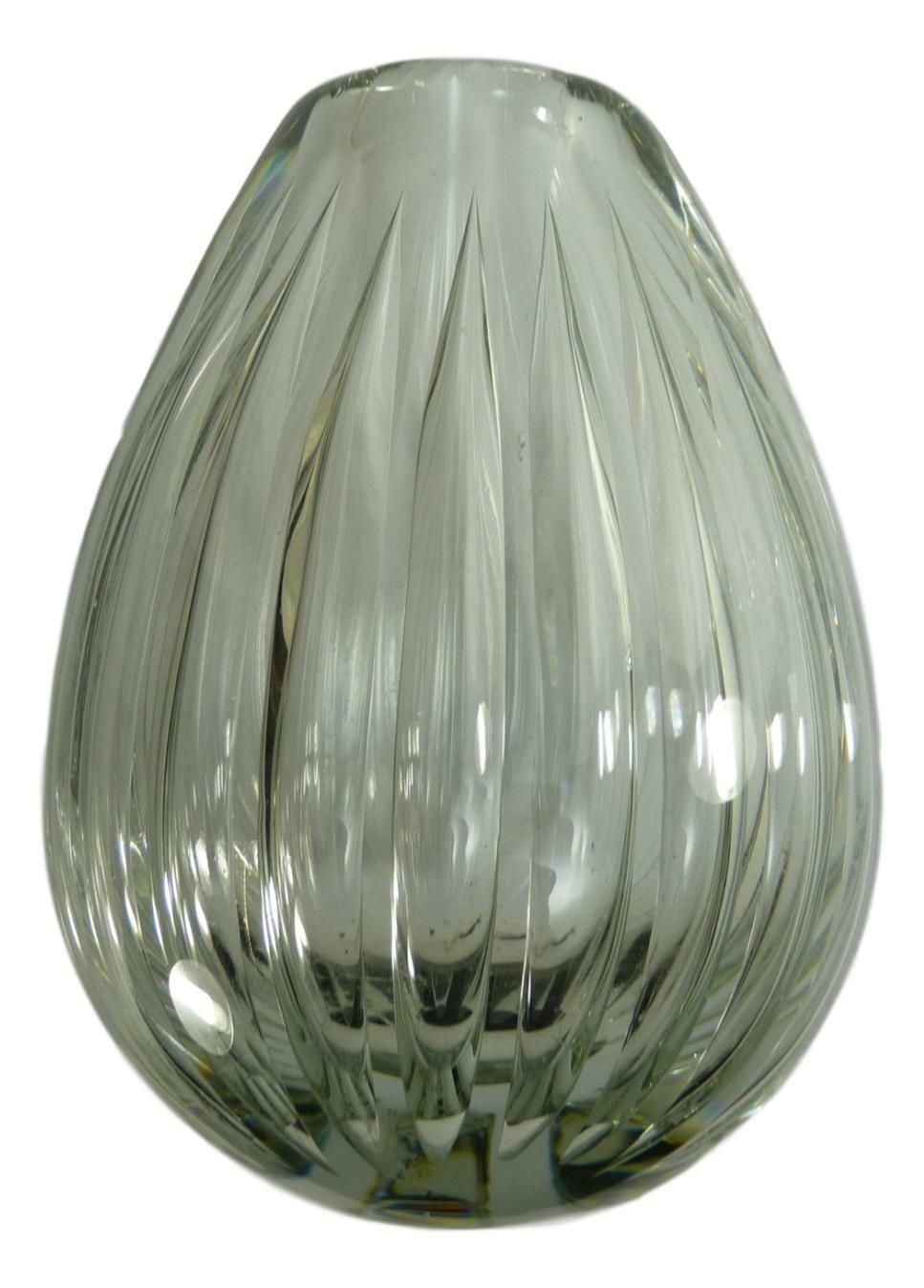 Nuutajarvi Notsjo Glass Kaj Franck Kaisla (Reed) Vase 4 3/4" 1953 photo for sale