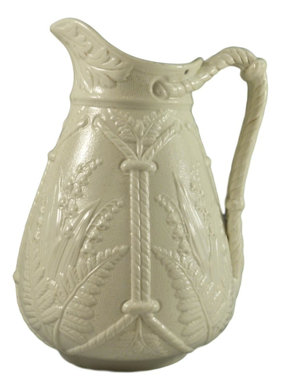 J Edwards And Son Dale Hall Lily Of The Valley Relief Moulded Jug 9" 1860's