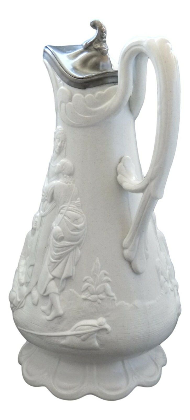 Samuel Alcock Naomi & Her Daughters In Law Relief Moulded Jug Lidded 9 1/4" photo Home Decor