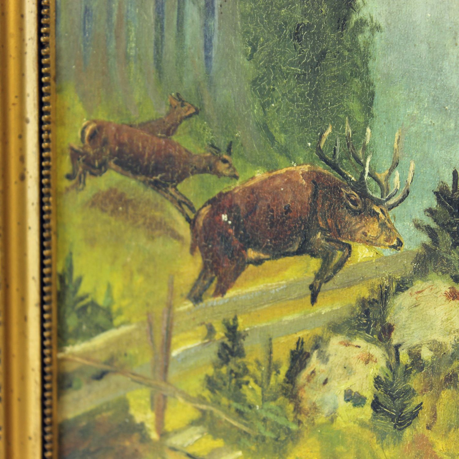 Set Of 2 Paintings, Paint On Paper, By M. Hrušovská, Czechoslovakia 1950s photo vintage