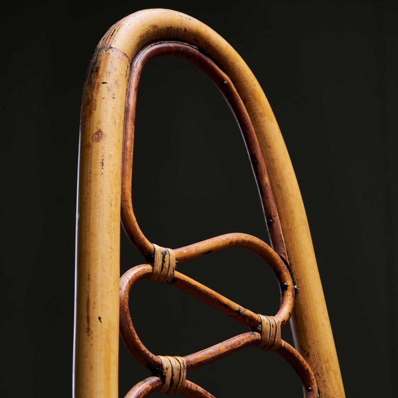 Bamboo High Back Chair, 1960s, Vintage photo for sale