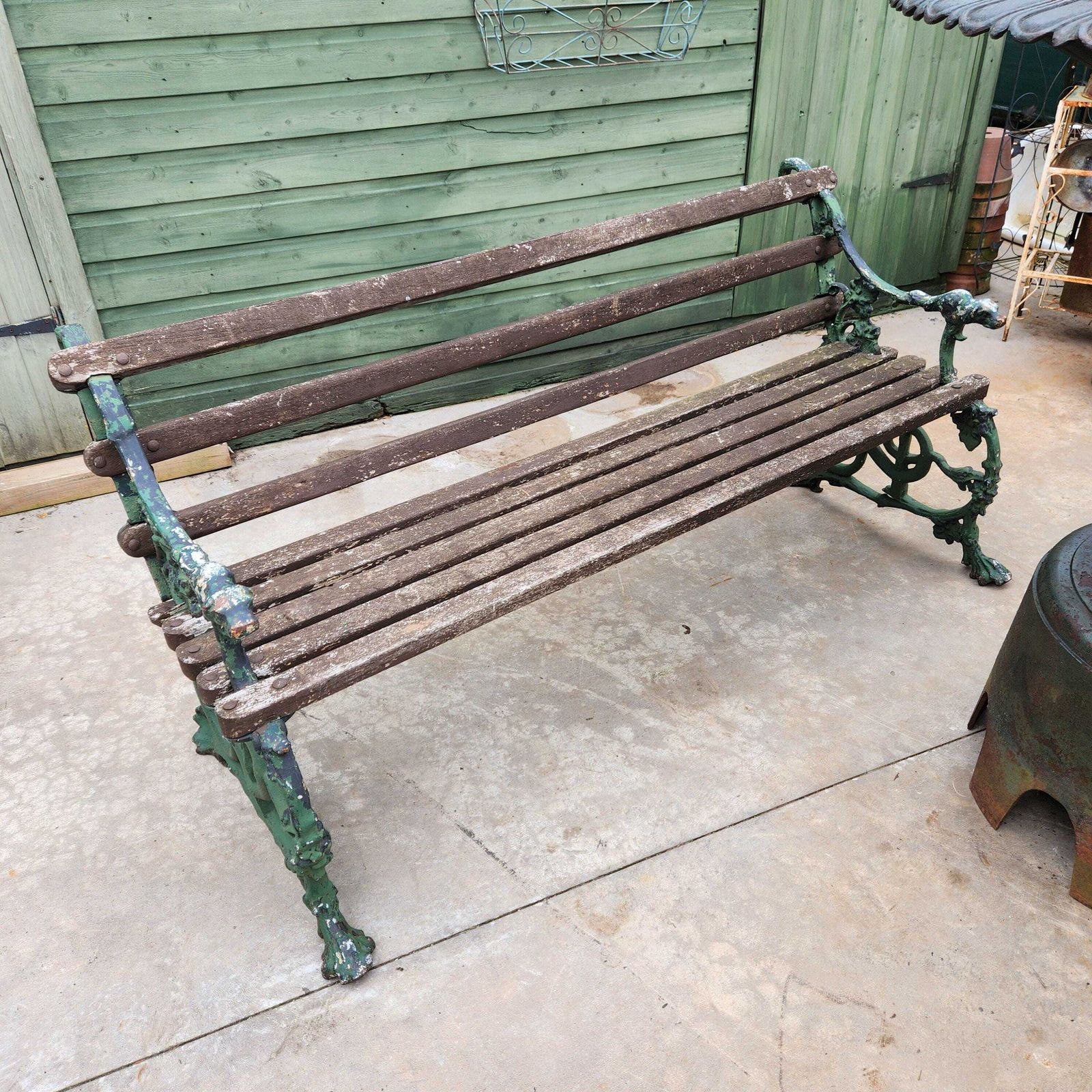 19thc Antique Original Coalbrookdale Dog And Serpent Cast Iron Garden Bench photo 2250.0