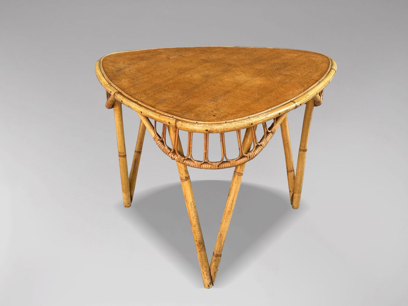 Mid Century French Bamboo & Rattan Coffee Table photo furniture