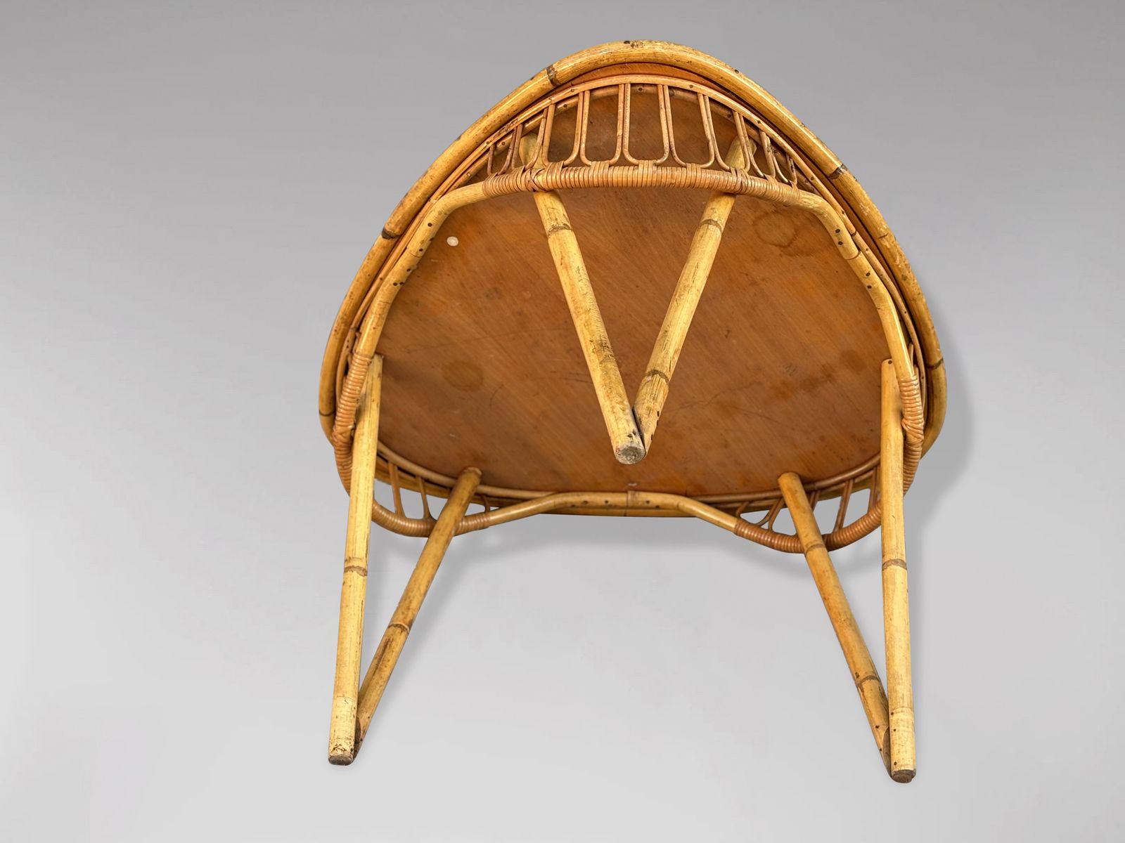 Mid Century French Bamboo & Rattan Coffee Table photo for sale