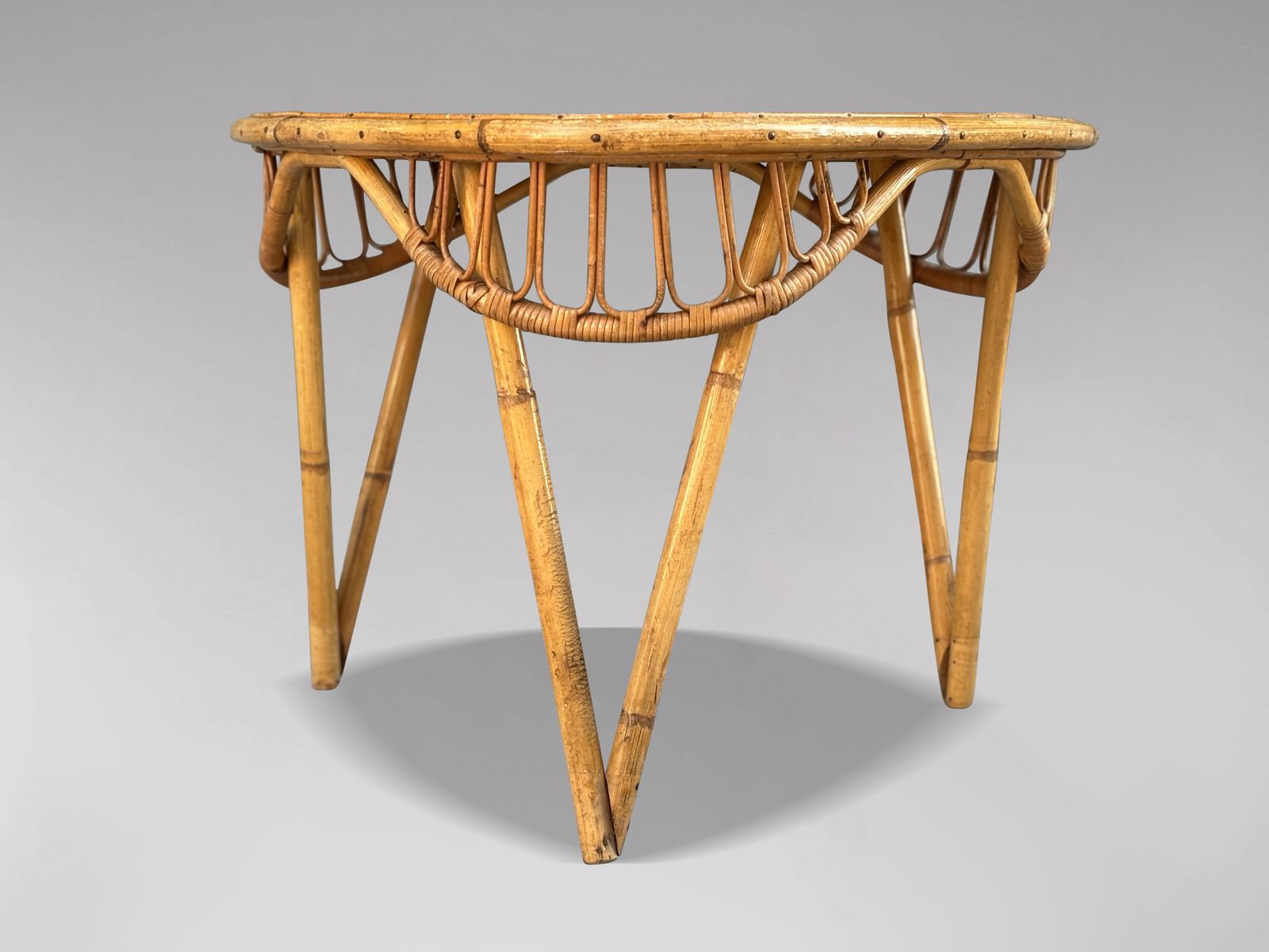 Mid Century French Bamboo & Rattan Coffee Table photo Garden Furniture