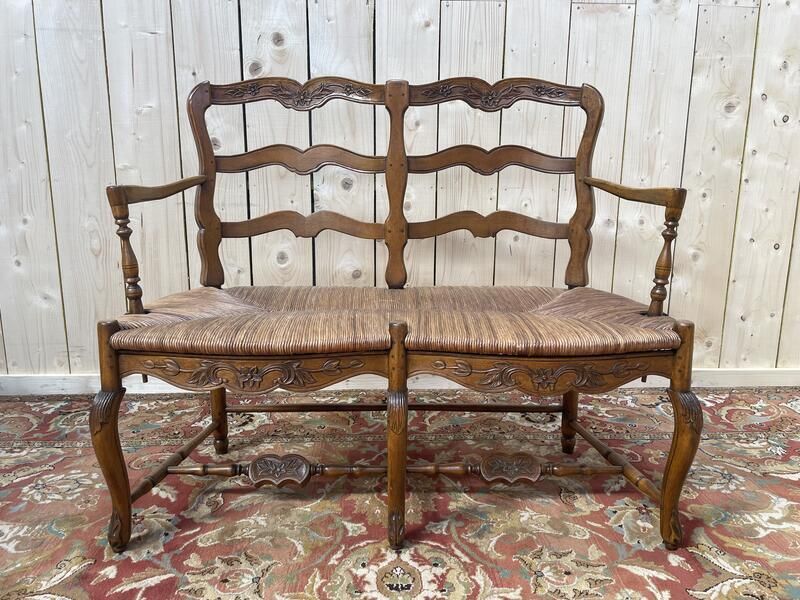 Banquette Radassier Paillée De Style Louis XV Provençal
