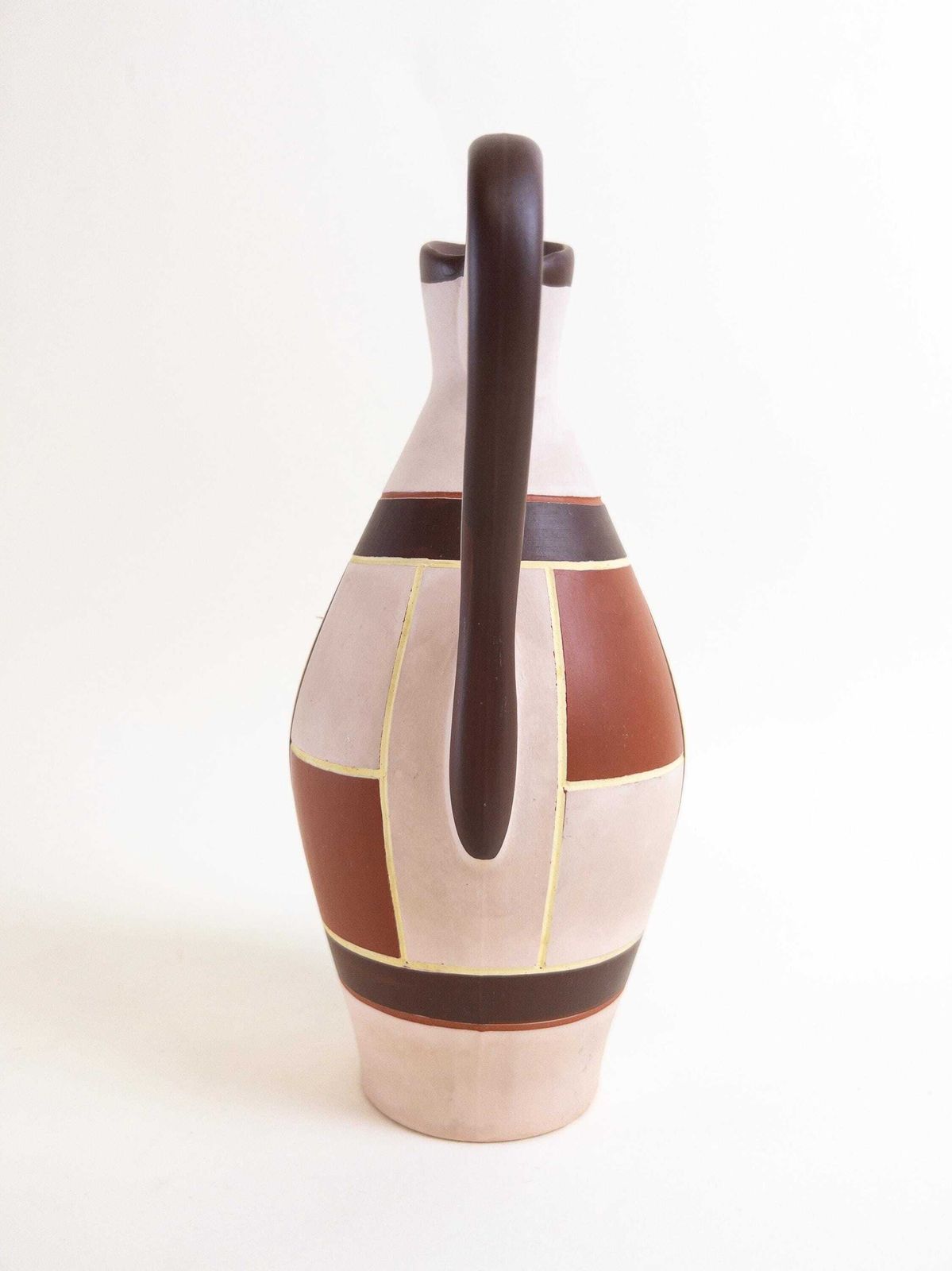 photo furniture Sawa Keramik Vase With Handle   1950s Mid Century West German Pottery   Sgraffito Terracotta Pottery