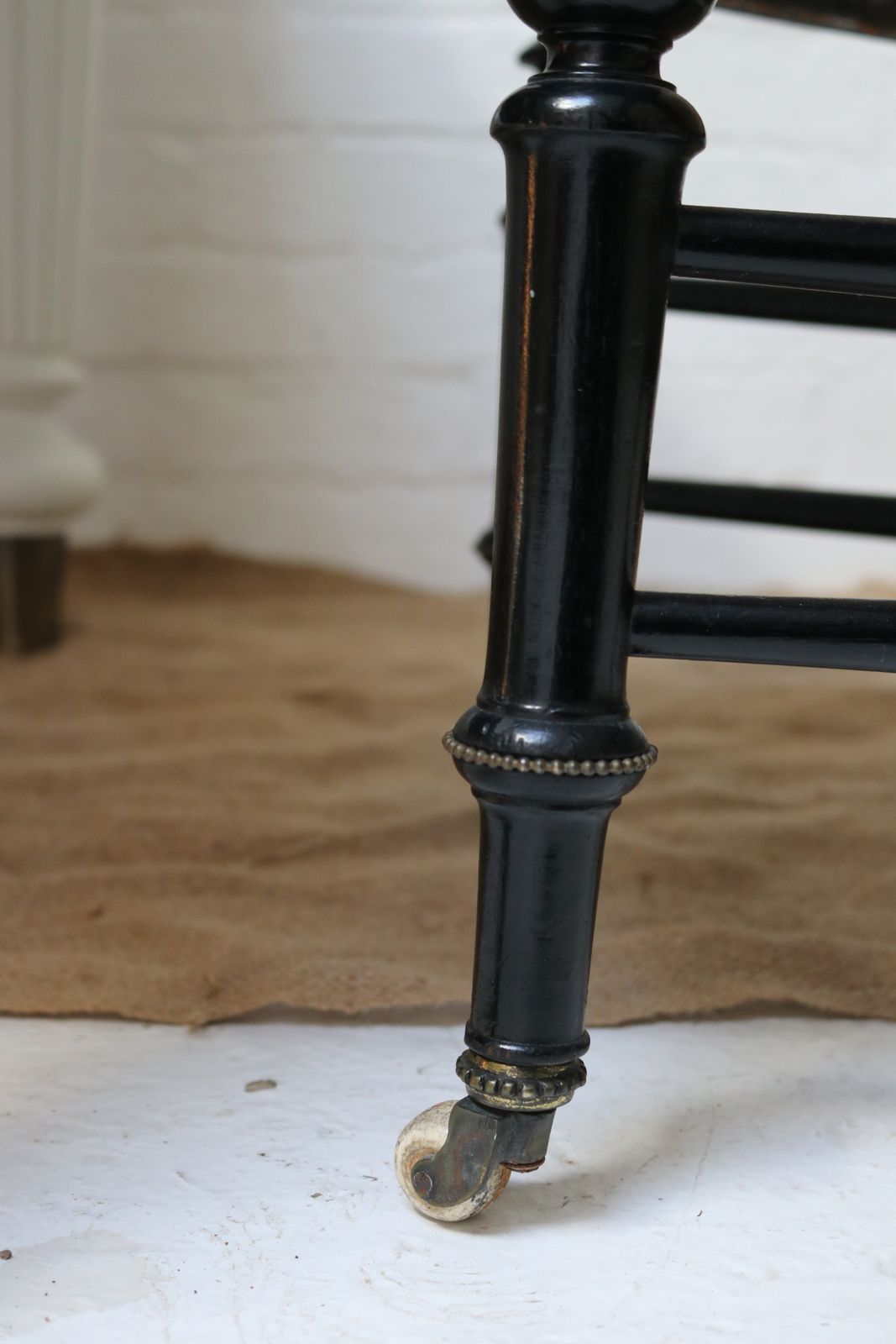 Antique Black Rattan Nursing Chair photo furniture