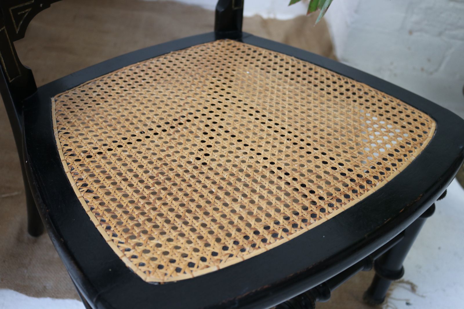 Antique Black Rattan Nursing Chair photo 200.0