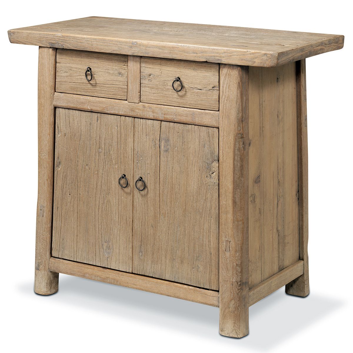 Tapered Natural Elm Cabinet, Traditional