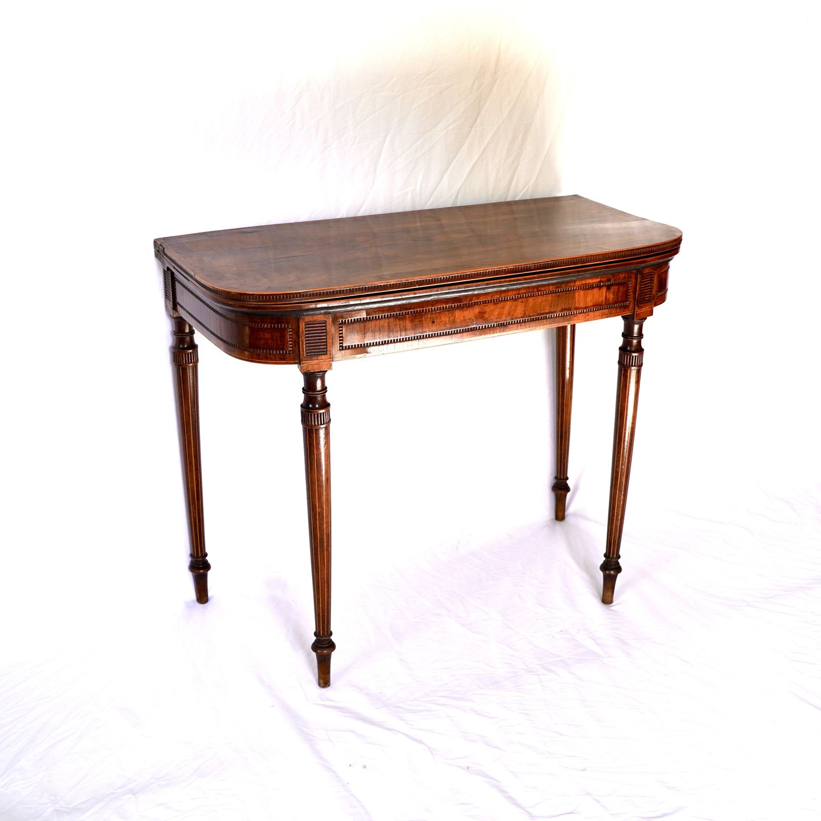 Regency Rosewood And Burr Yew Crossbanded Card Table photo vinterior