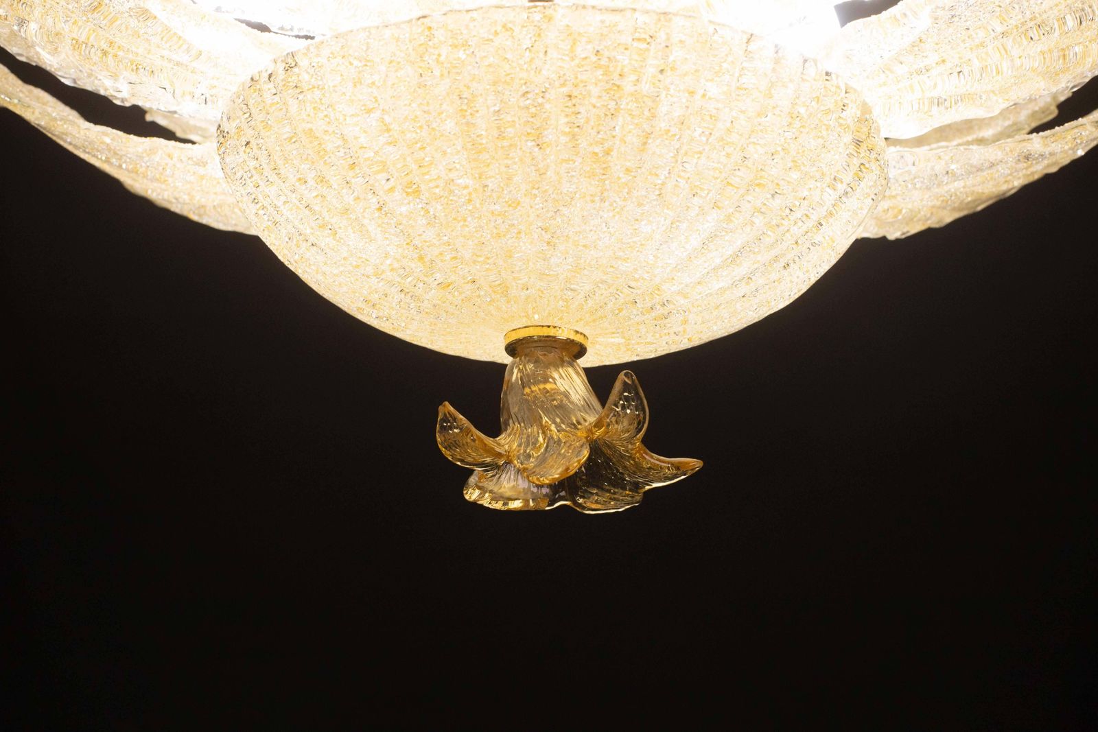 photo for sale Portofino, Murano Glass Gold Flush Mount, 1970s
