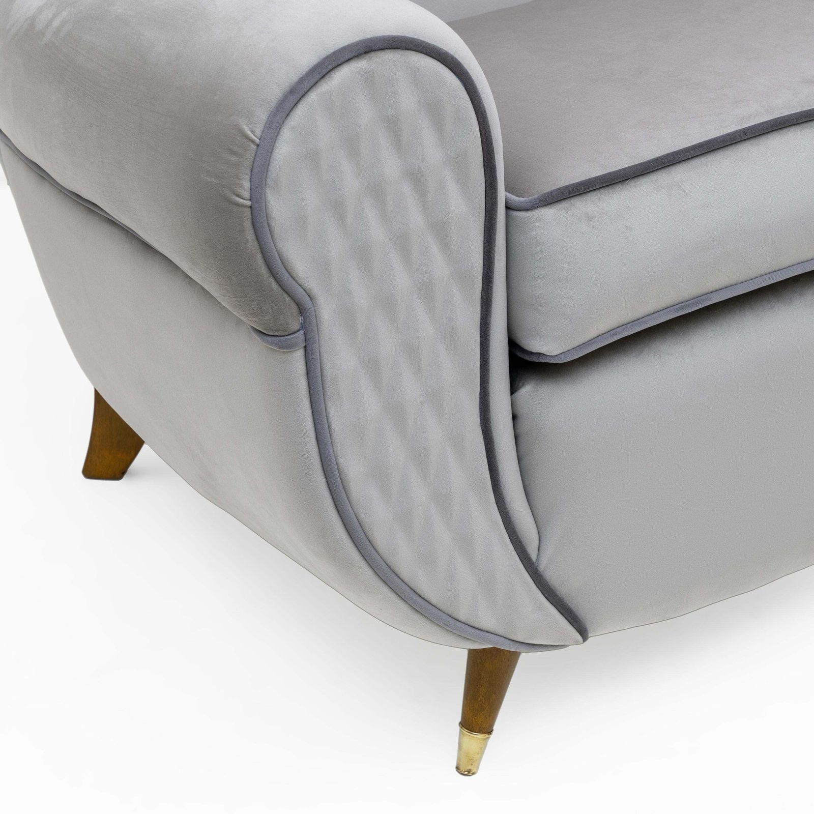photo for sale Attributed Guglielmo Ulrich Art Deco Italian Velvet Sofa, 1940s