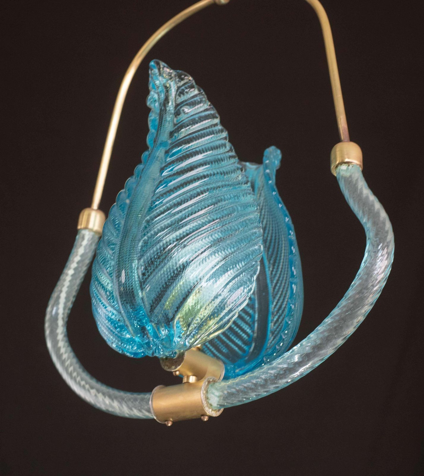 2630.0 Lovely Blue Art Decò Barovier E Toso Pendant Light, 1930s photo