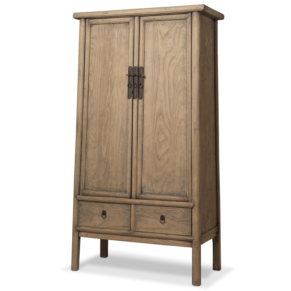 Large Tapered Natural Elm Cabinet