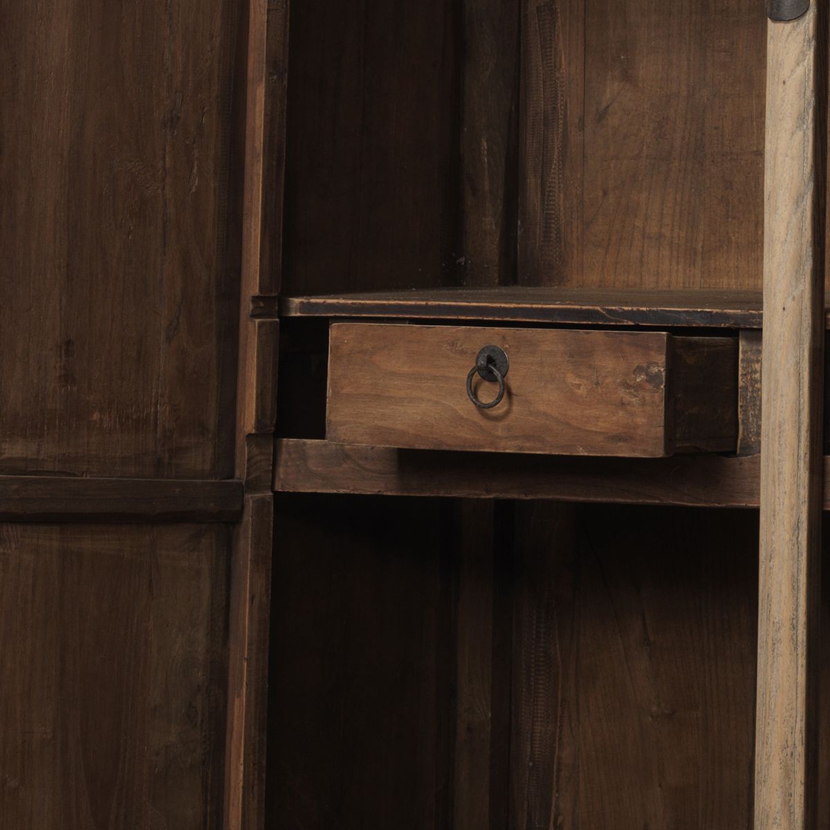 Large Tapered Natural Elm Cabinet photo vintage