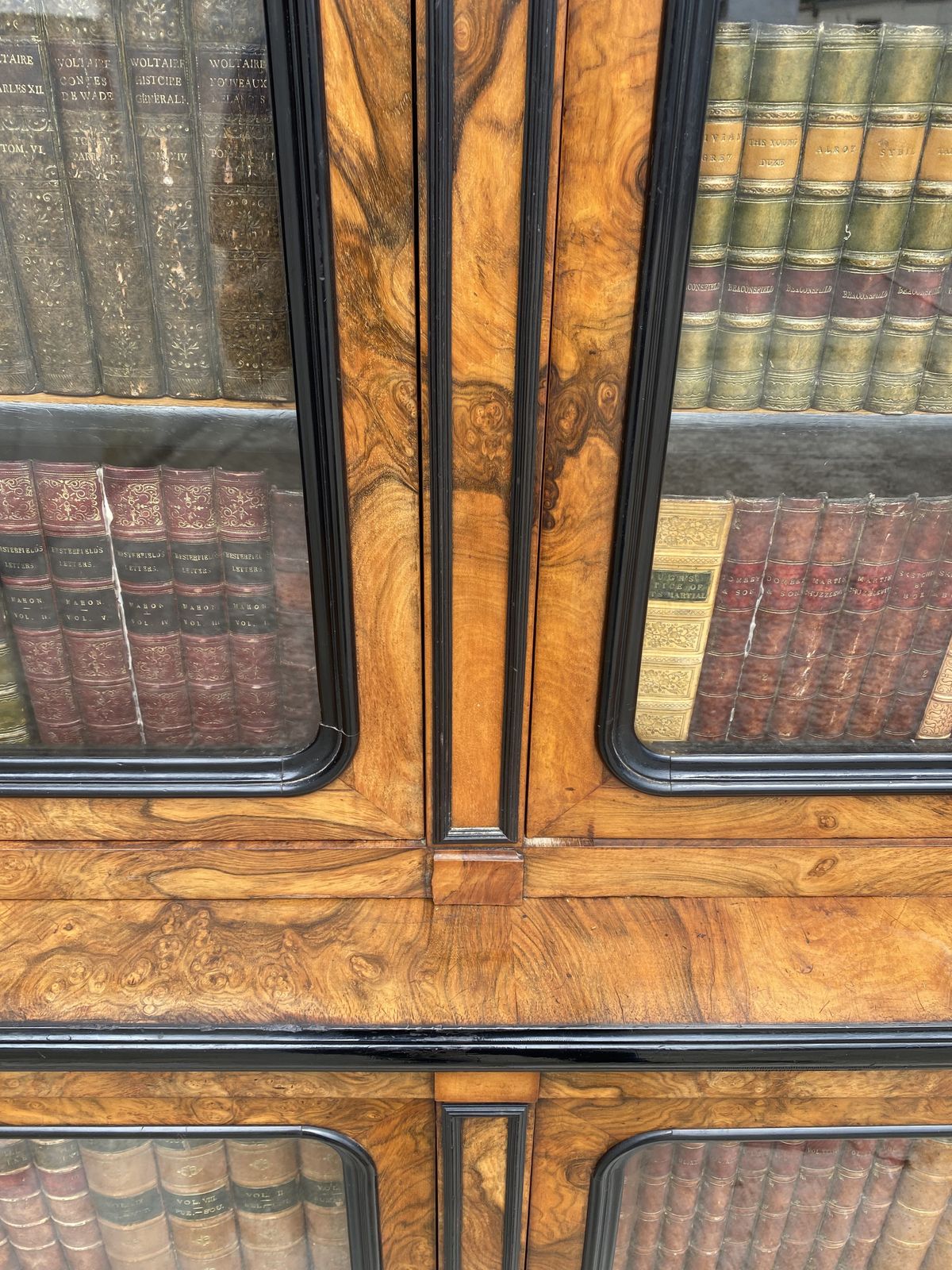 Stunning 19th Century French Walnut & Ebony Library Bookcase photo Furniture