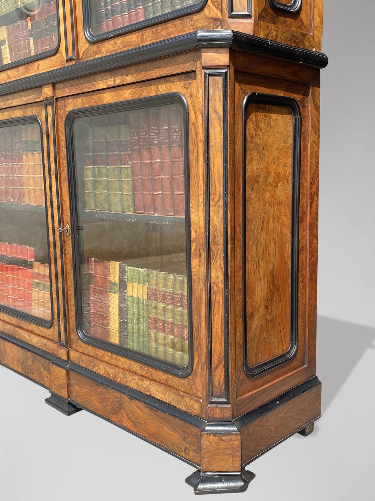 Stunning 19th Century French Walnut & Ebony Library Bookcase photo buy
