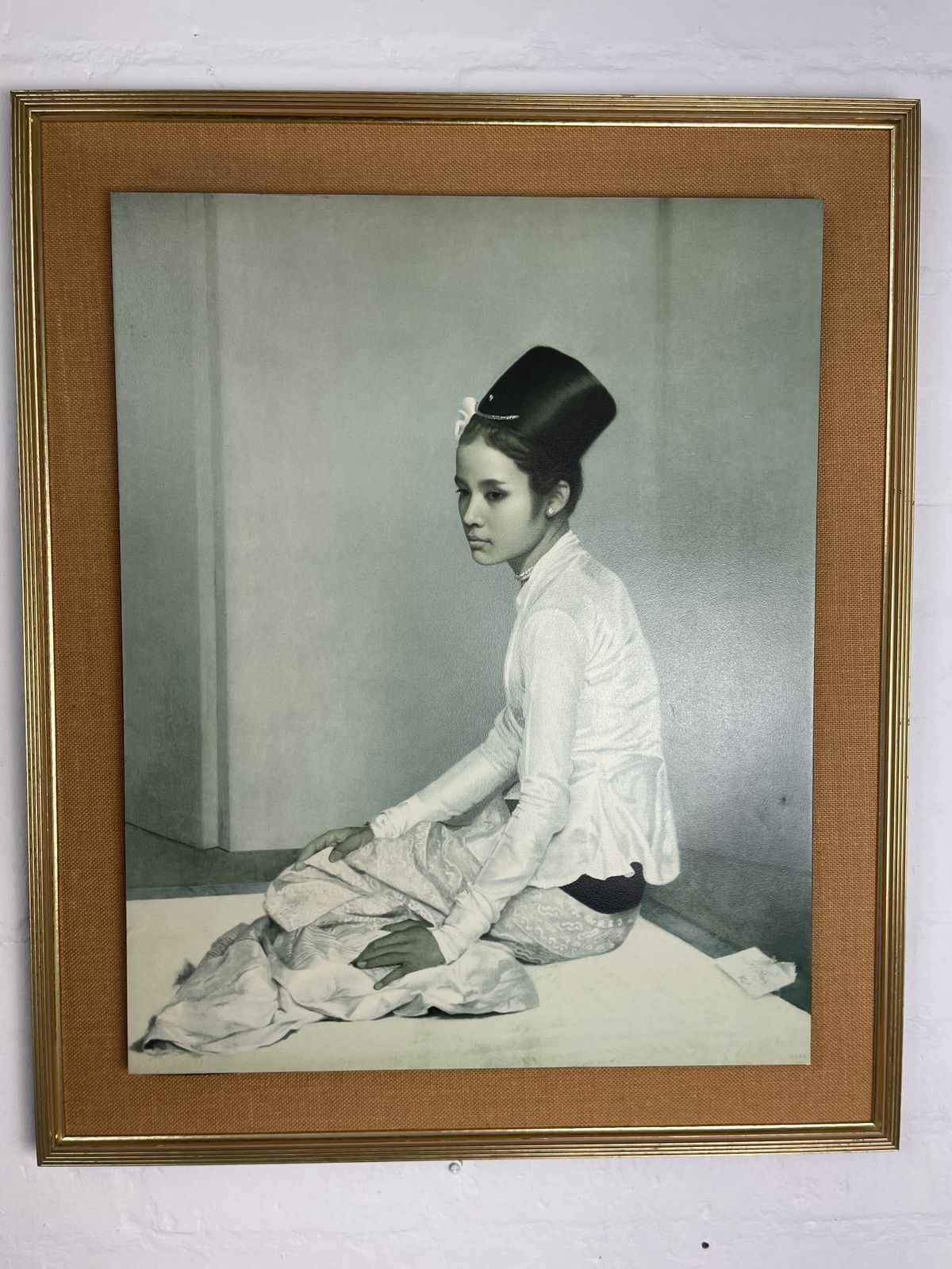 Vintage Black And White Print Of Princess Saw Ohn Nyun By Renowned British Portrait Artist Sir Gerald Kelly