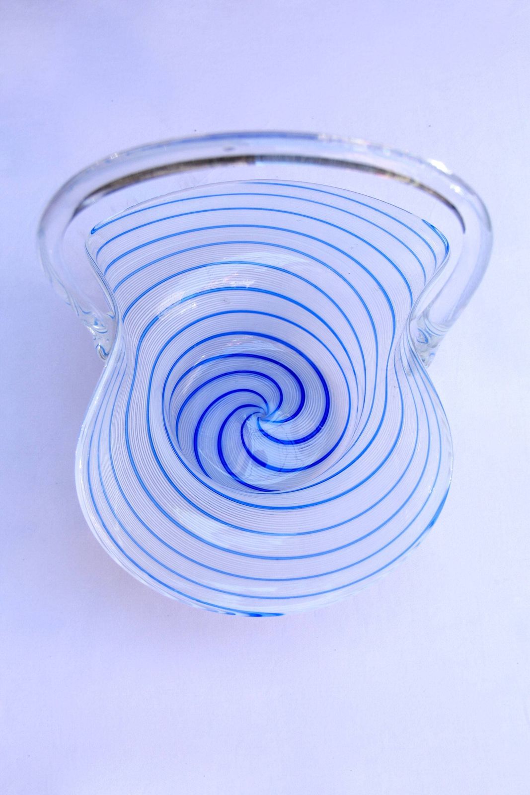 Cestino, Mid Century Murano Glass Basket, Italy, 1960s photo for sale