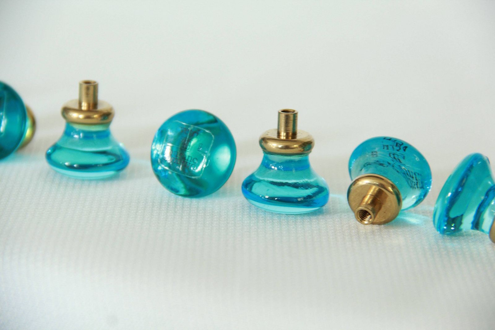Pomolini, Vintage Pastel Light Blue Murano Glass Knobs With Murano Vetri Label, Set Of 2, Italy, 1960s photo Home Decor
